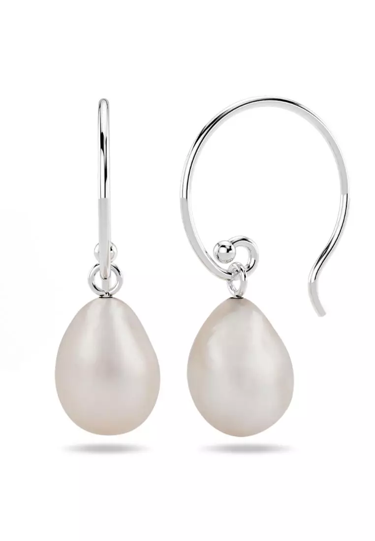 Freshwater pearl drop deals earrings silver