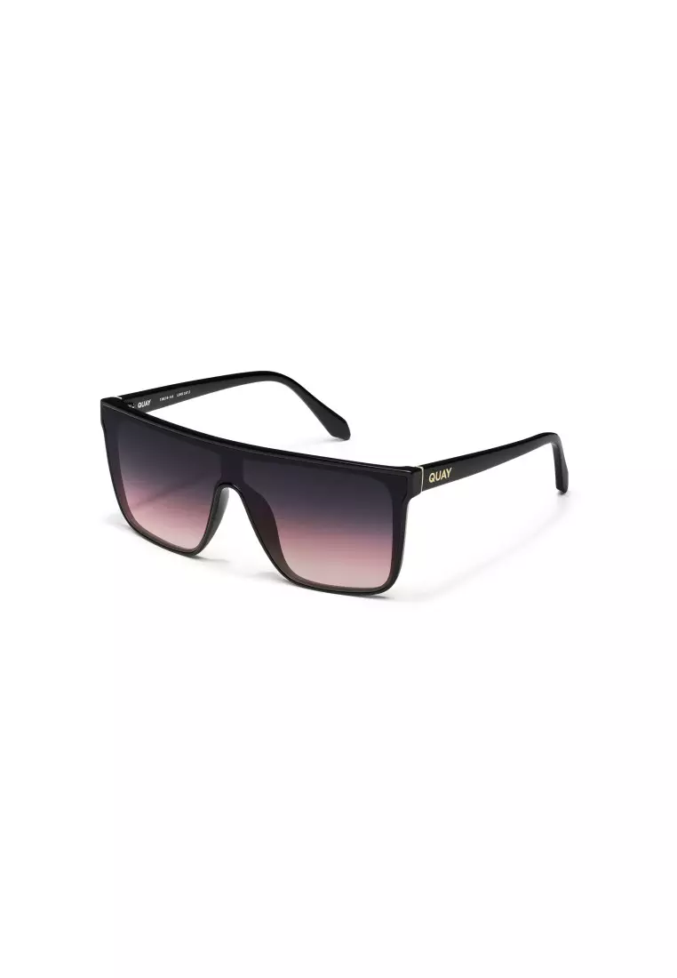 QUAY Nightfall Medium Sunglasses - Black/Black Plum Pink
