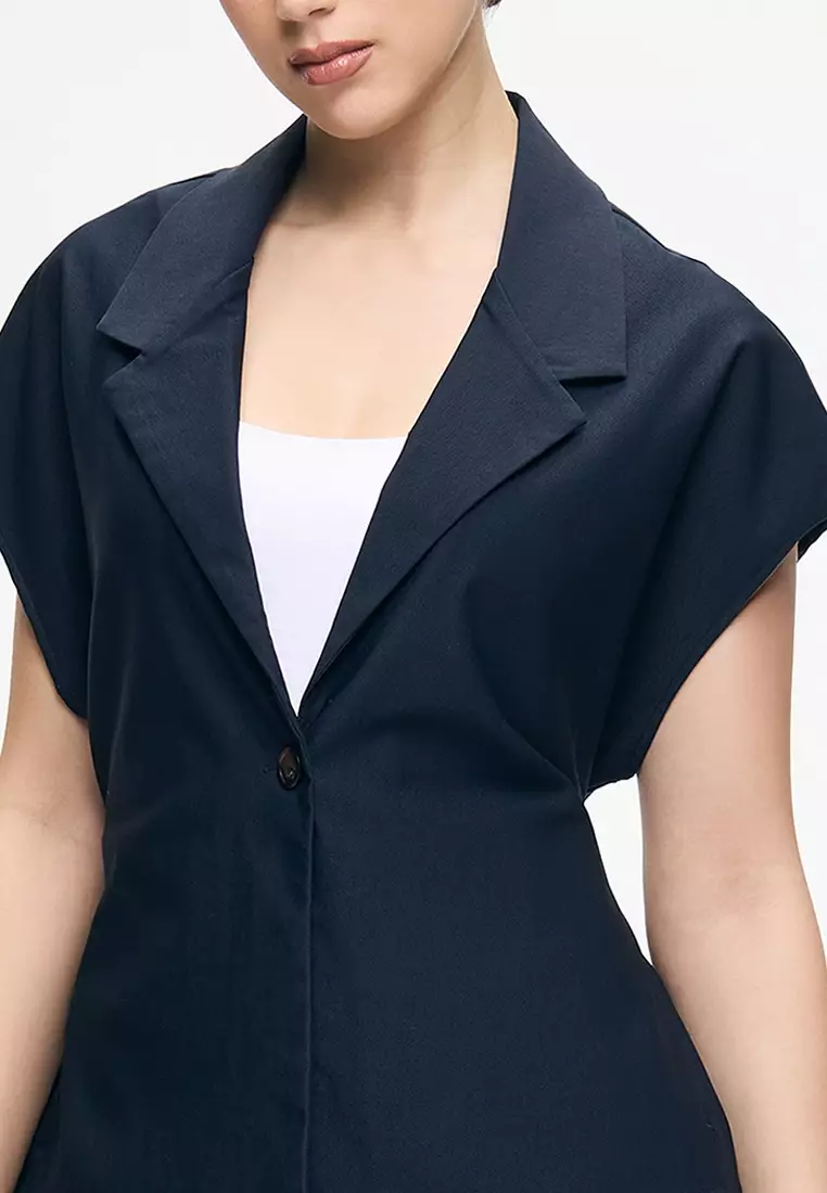 Women's  Notch Collar Funnel Sleeve Blazer