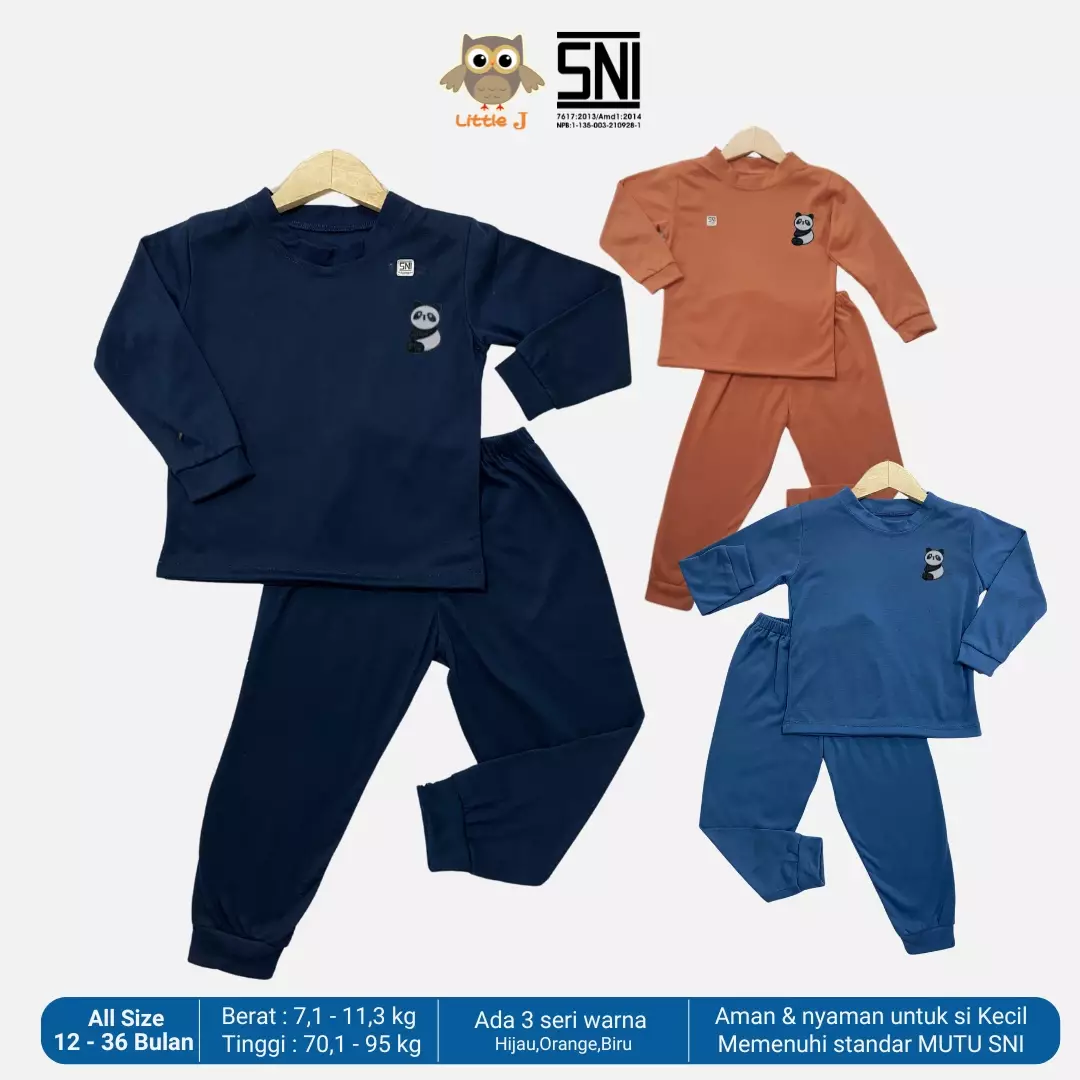 Little J Baju Tidur Piyama Anak Setelan Anak COWOK Lengan Panjang SNI Bahan halus