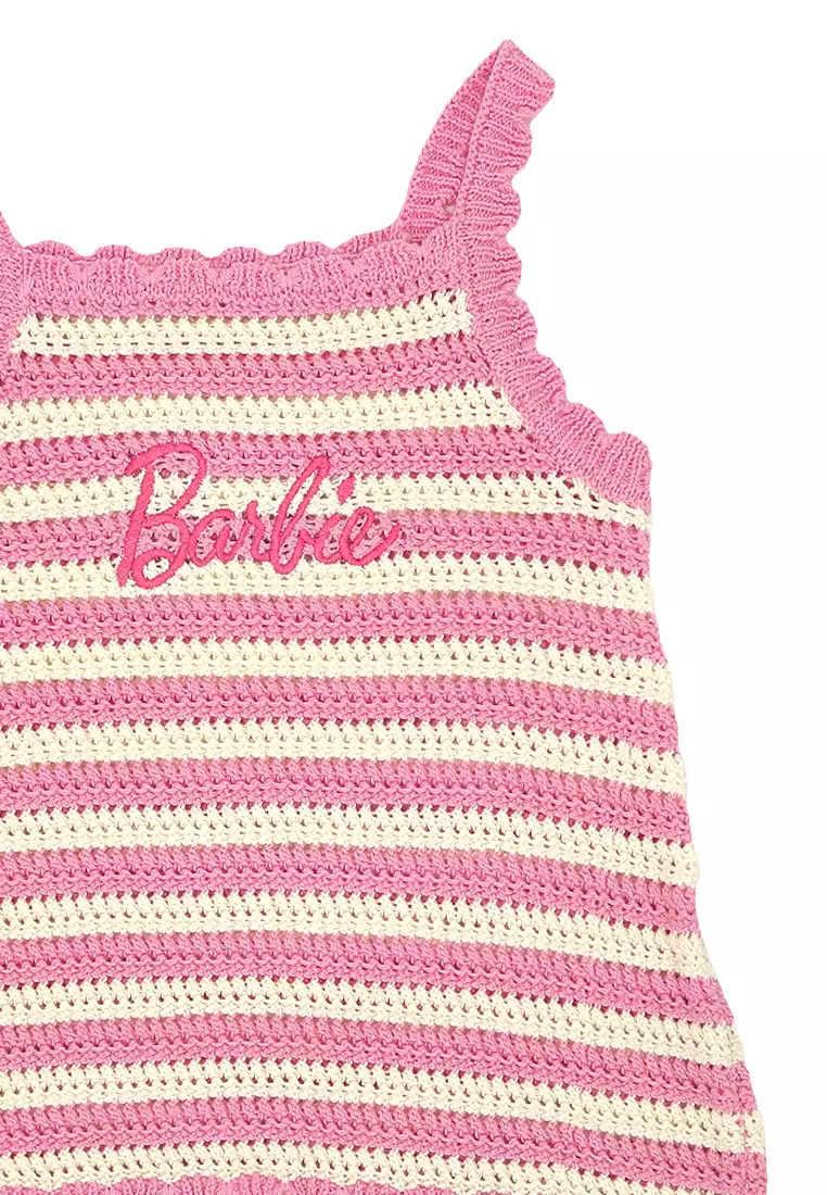Girls Licensed Crochet Tank Top - Pink Stripes