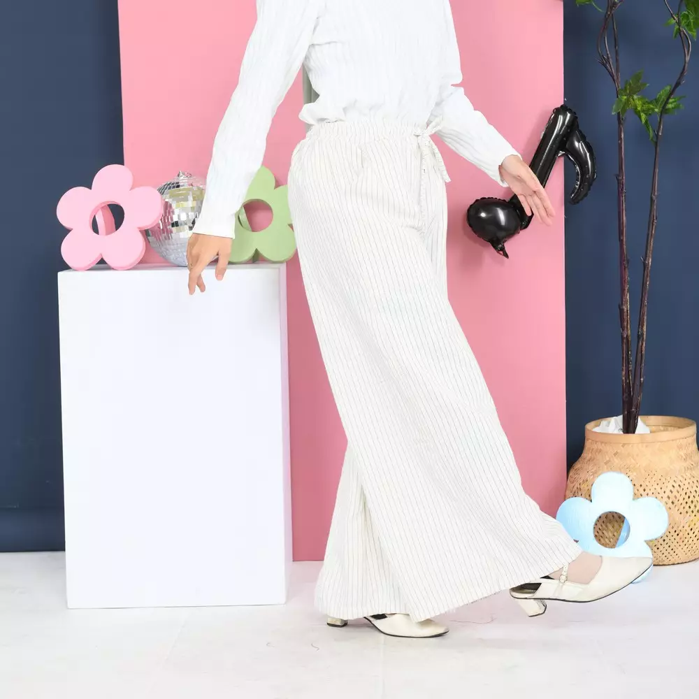 Shaya Stripe Pants - Sw. White M19859 R31S3