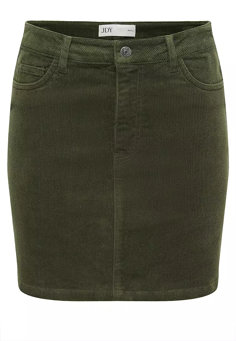 Mid Waist Corduroy Skirt