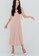 Boss Babe the Label pink Danielle Midi V-Neck Strappy Satin Dress in Pink EE492AA69ACC91GS_1