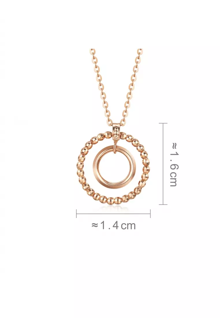 Delicate Gold 18K Rose Gold Cute Hoop Necklace for Women 92692N