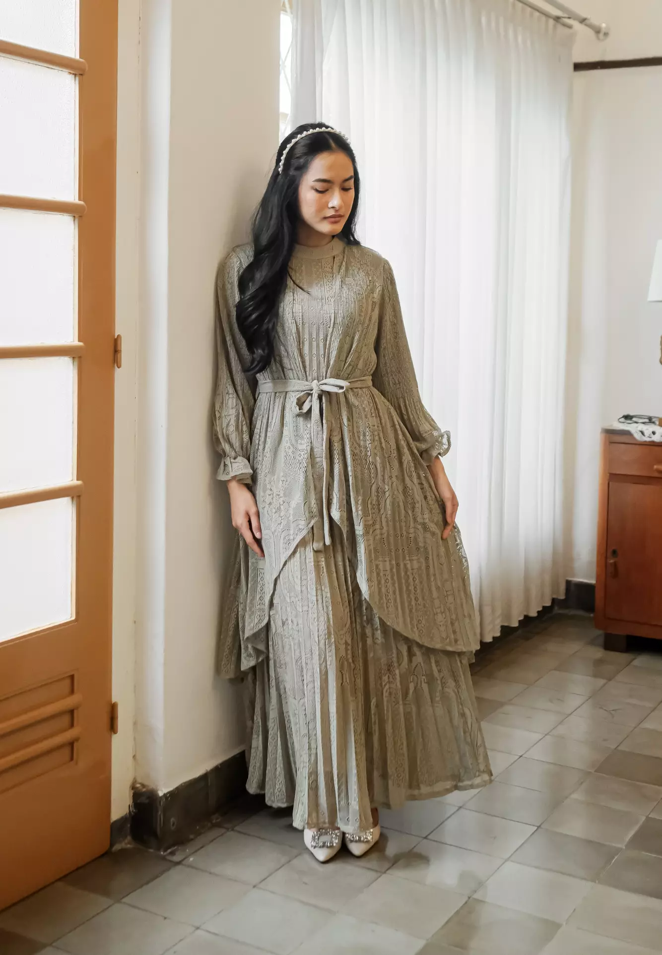 Lysandra Dress - Dusty Sage