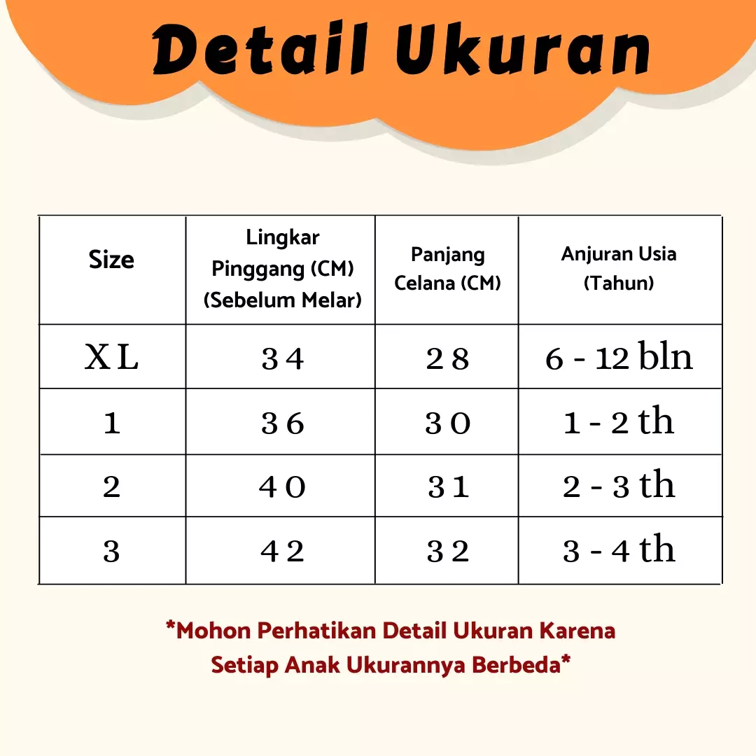 Wakakids Celana Pendek Bayi Anak Unisex Kolor Basic Polos 3602