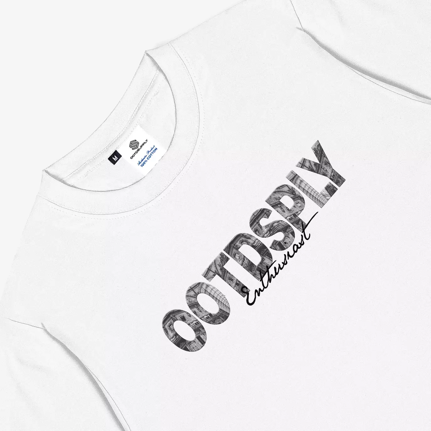 OOTDSUPPLY Reguler Tshirt 24s Baseline Black & White | Kaos Pria & Wanita TS123