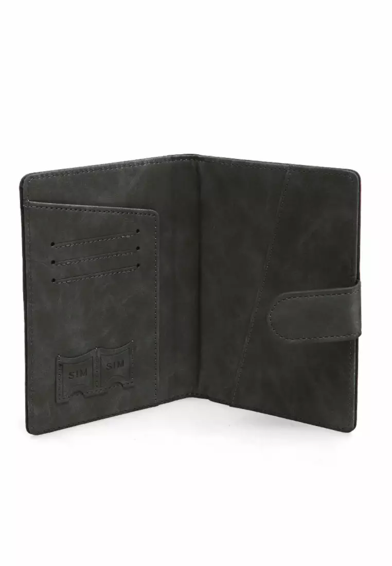 Zackly Wallet Kartu Unisex Casual Design Elegan Many Slot Material Leather ORIGINAL - Gray
