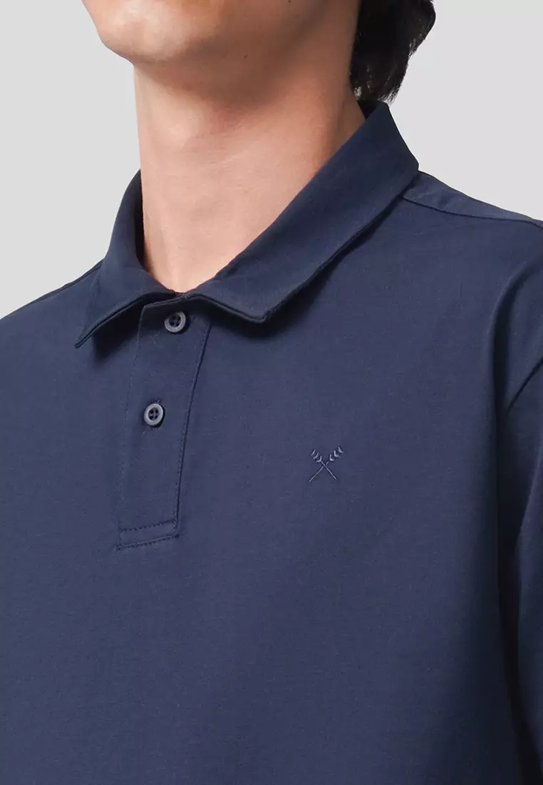 Regular Fit Polo Shirt With Self-Fabric Collar In Sorona
