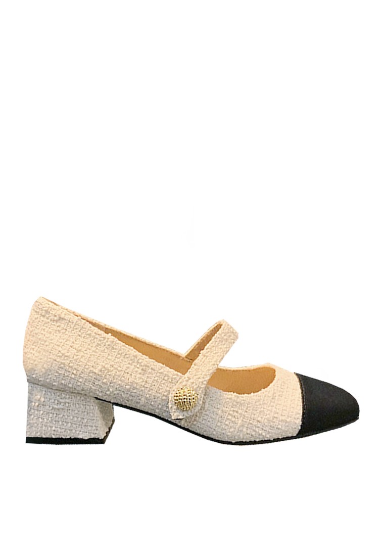VANSA Retro Colorblock Mary Jane Mid Heel Pumps VSW-H125
