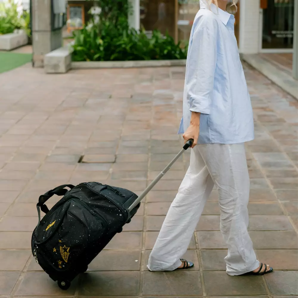 Okiedog Voyager Night Stars Black - Tas Troli Anak Bayi (Hitam)