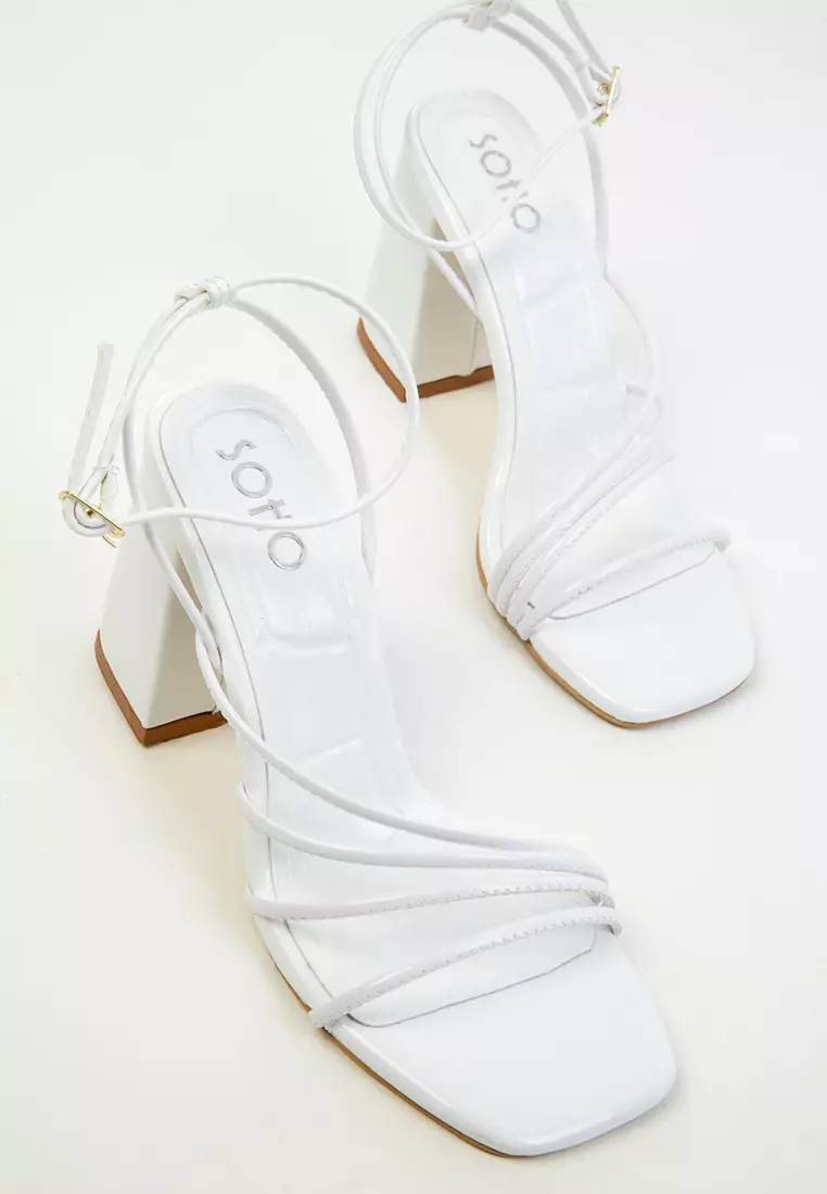 White Patent Leather Women's Classic Heeled Shoes 20282