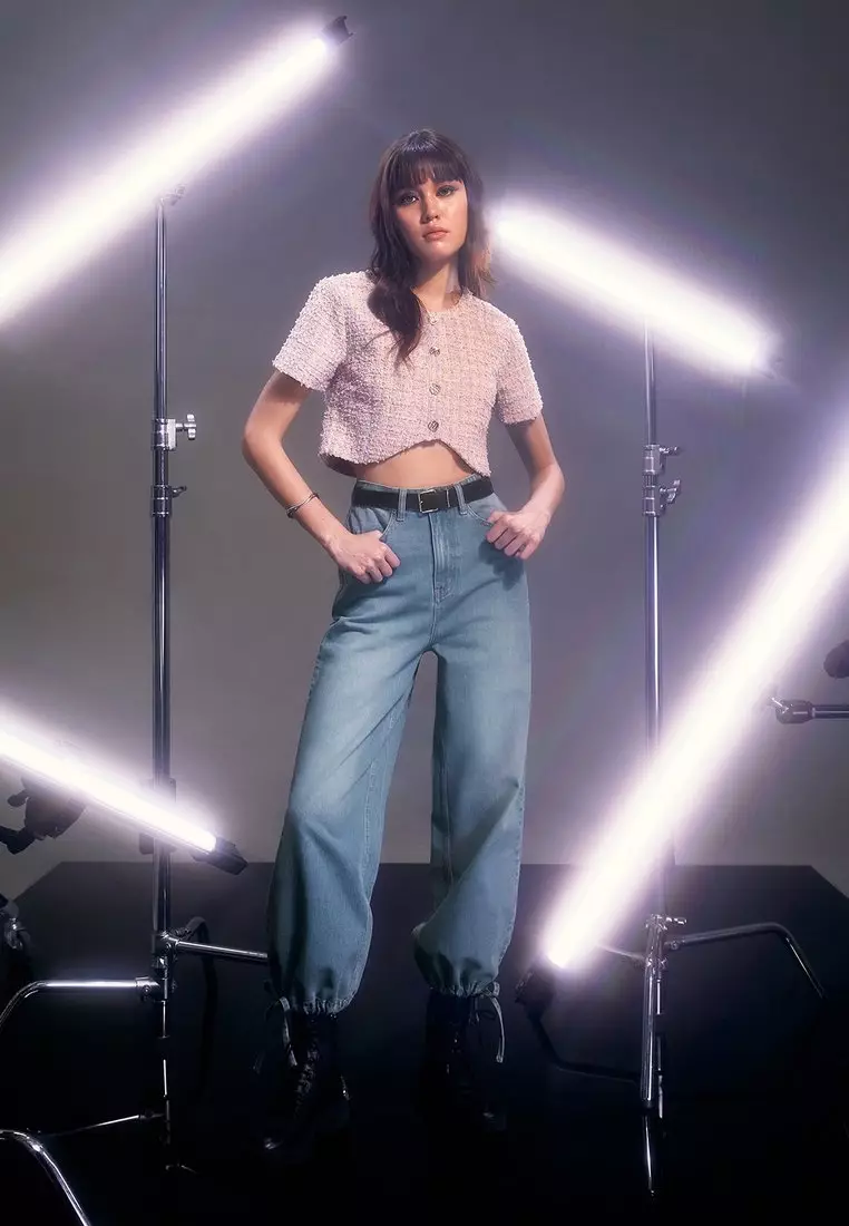 Tweed Crop Top - Lilac