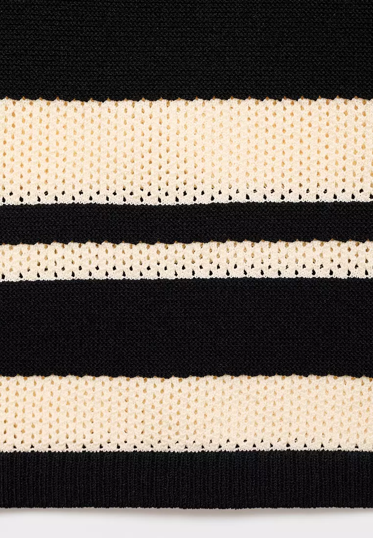 Knitted Midi Skirt with Stripes