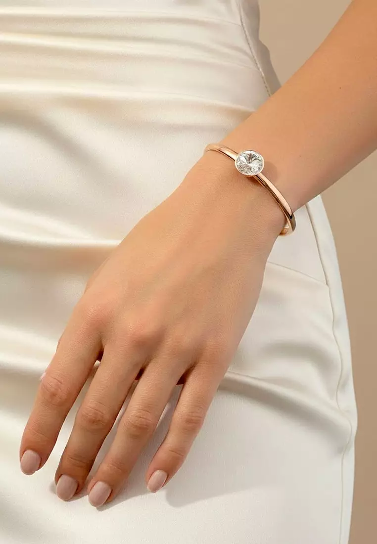 Blair Bangle Embellished with SWAROVSKI® crystals-Rose Gold/Clear