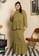 Lubna green Cotton Knit Plus Size Seroja Kurung Set CE964AA58229DBGS_1