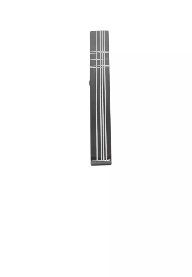 ZAFITI Simple and Fashion Plated Black Geometric Stripe Tie Clip 2024 ...