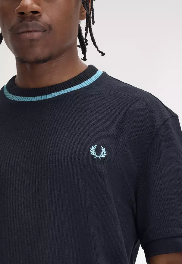 Buy Fred Perry Fred Perry M7 Crew Neck Pique T-Shirt (Navy
