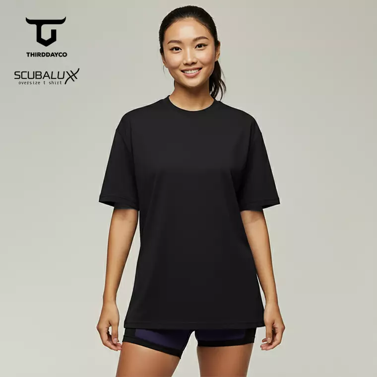 Kaos Oversize Gym Wanita Scubalux "everyday to gym club" hitam LTH27
