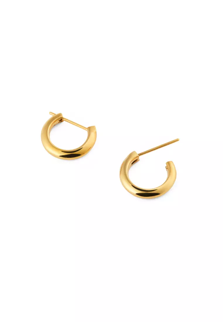 Classic Arch Earring Gold 9mm - Unisex Earrings for women and men stainless steel Earrings DW Official Authentic Original perempuan lelaki DW