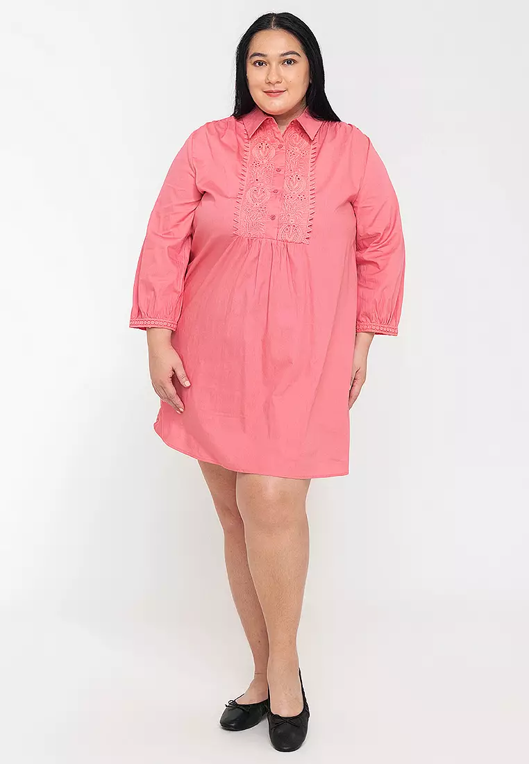 Calandria Lace Bib Shirt Dress