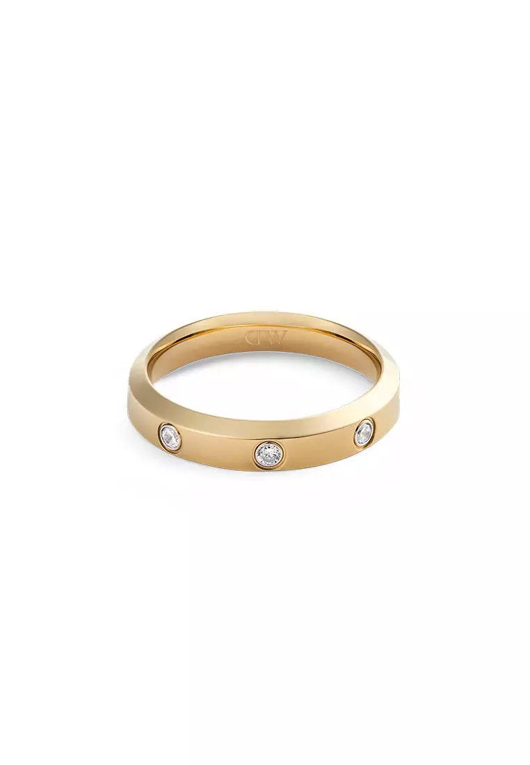 Classic Lumine 4.0mm Ring Gold Unisex Ring for women and men stainless steel crystal Ring DW Official Authentic Original Cincin perempuan lelaki DW