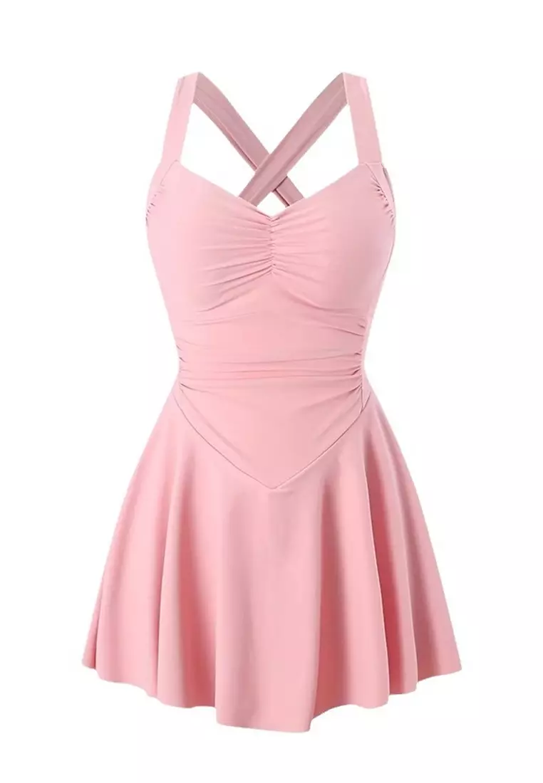 Pink One Piece Dress Cheap Price Buy LYCKA LMN1033 Korean Lady One