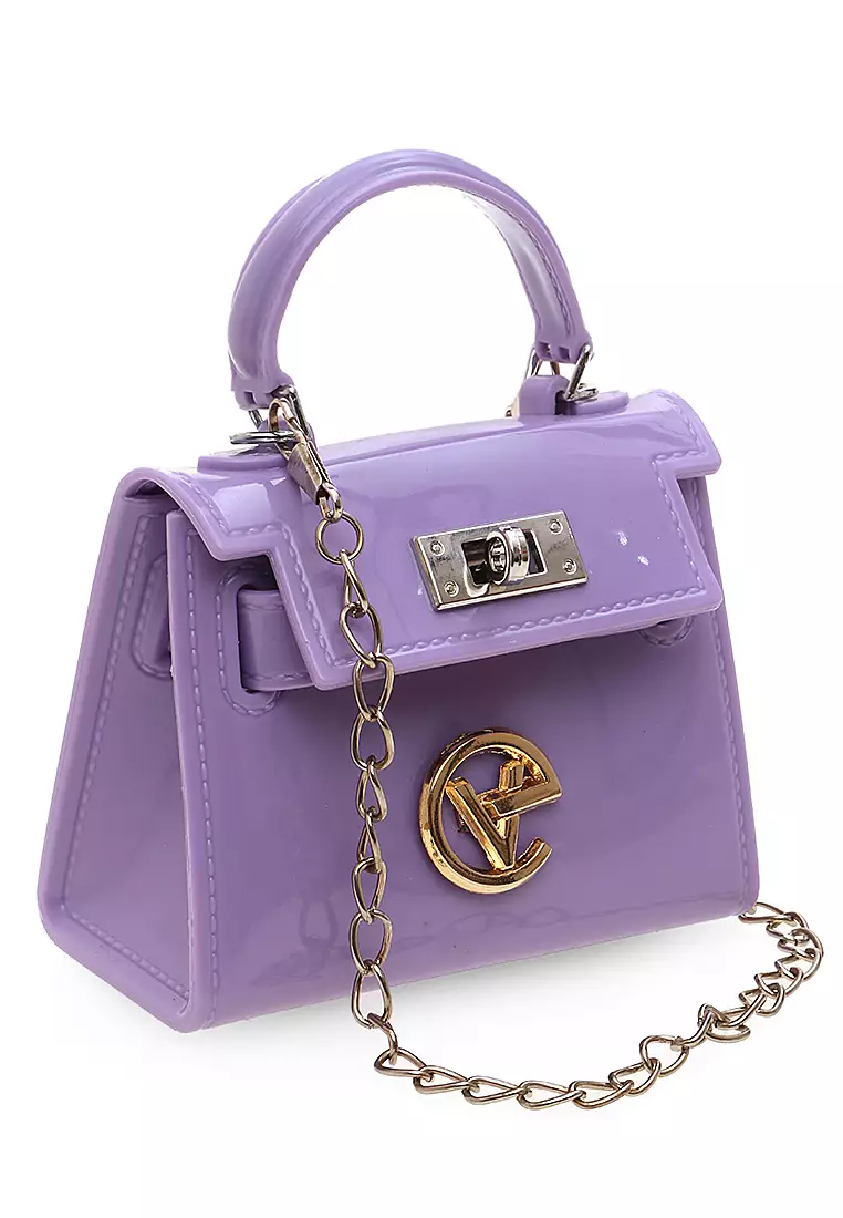Tas Mini Tali Rantai Slingbags Jelly Design Elegant Wanita - Purple