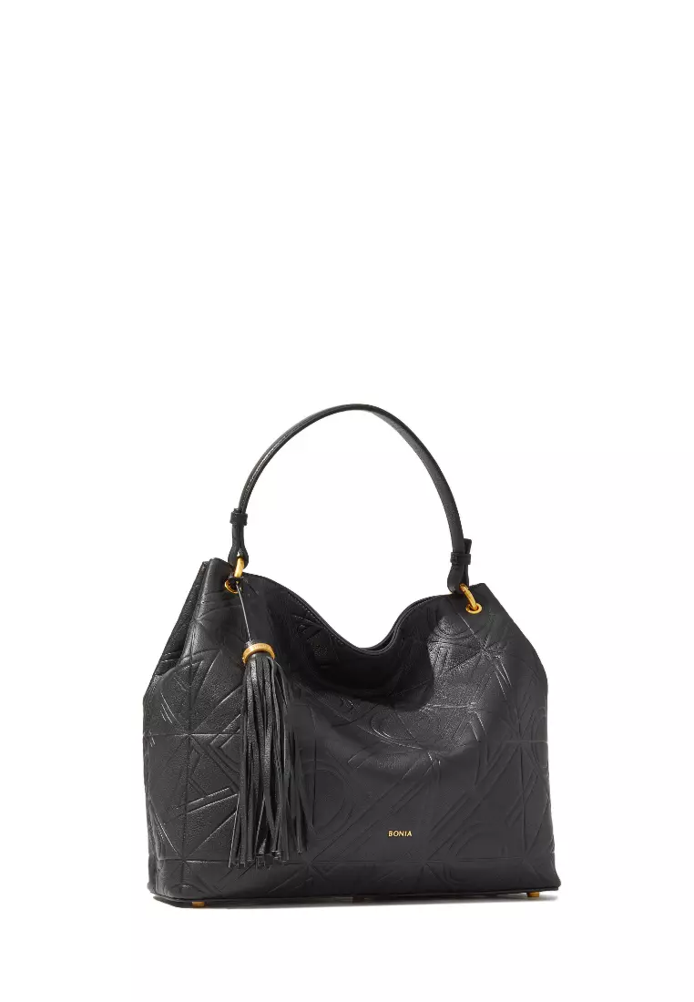 Bonia Black Tuiles Tote Bag