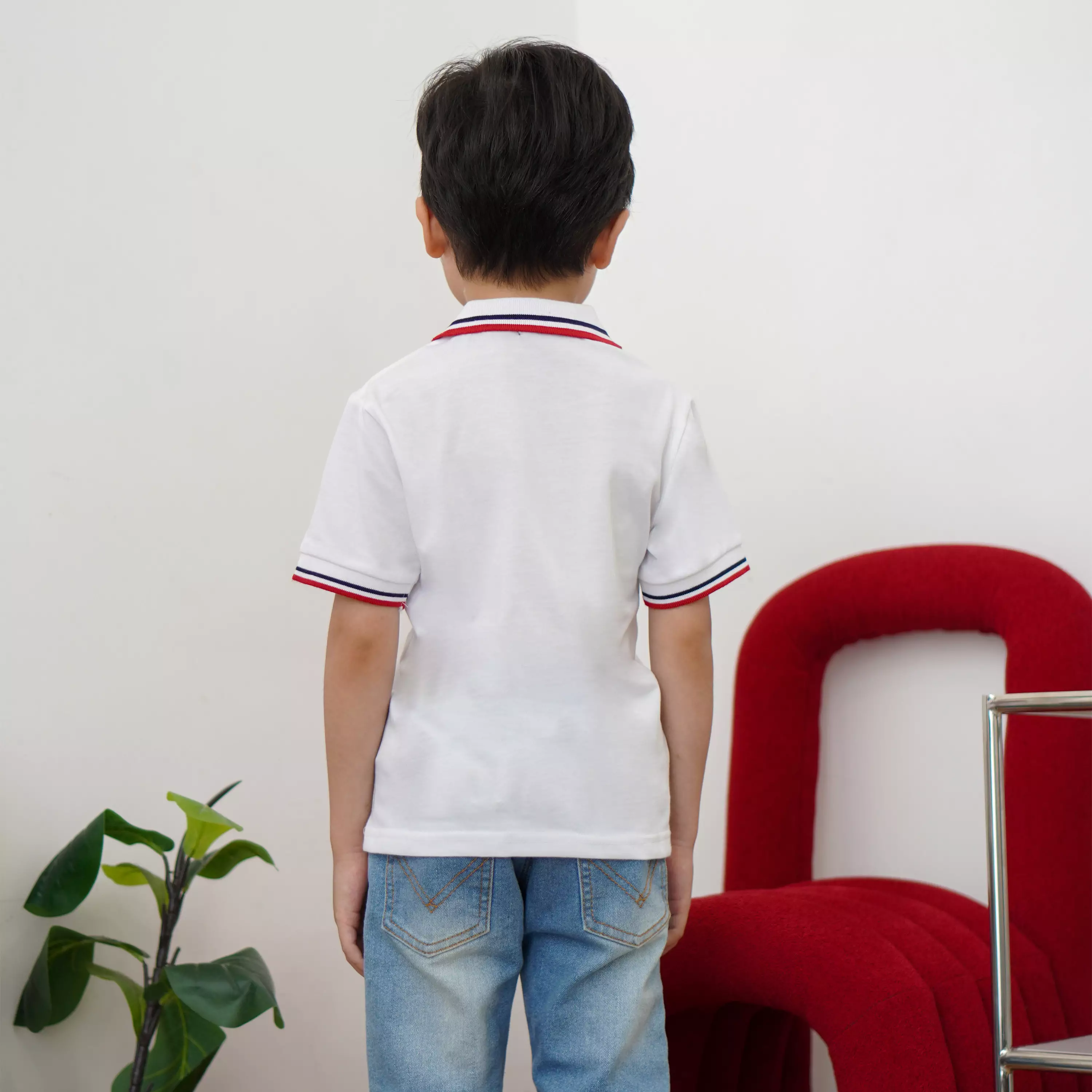 Matsuda baju kaos polo anak laki laki katun umur 2-12 Pierre White