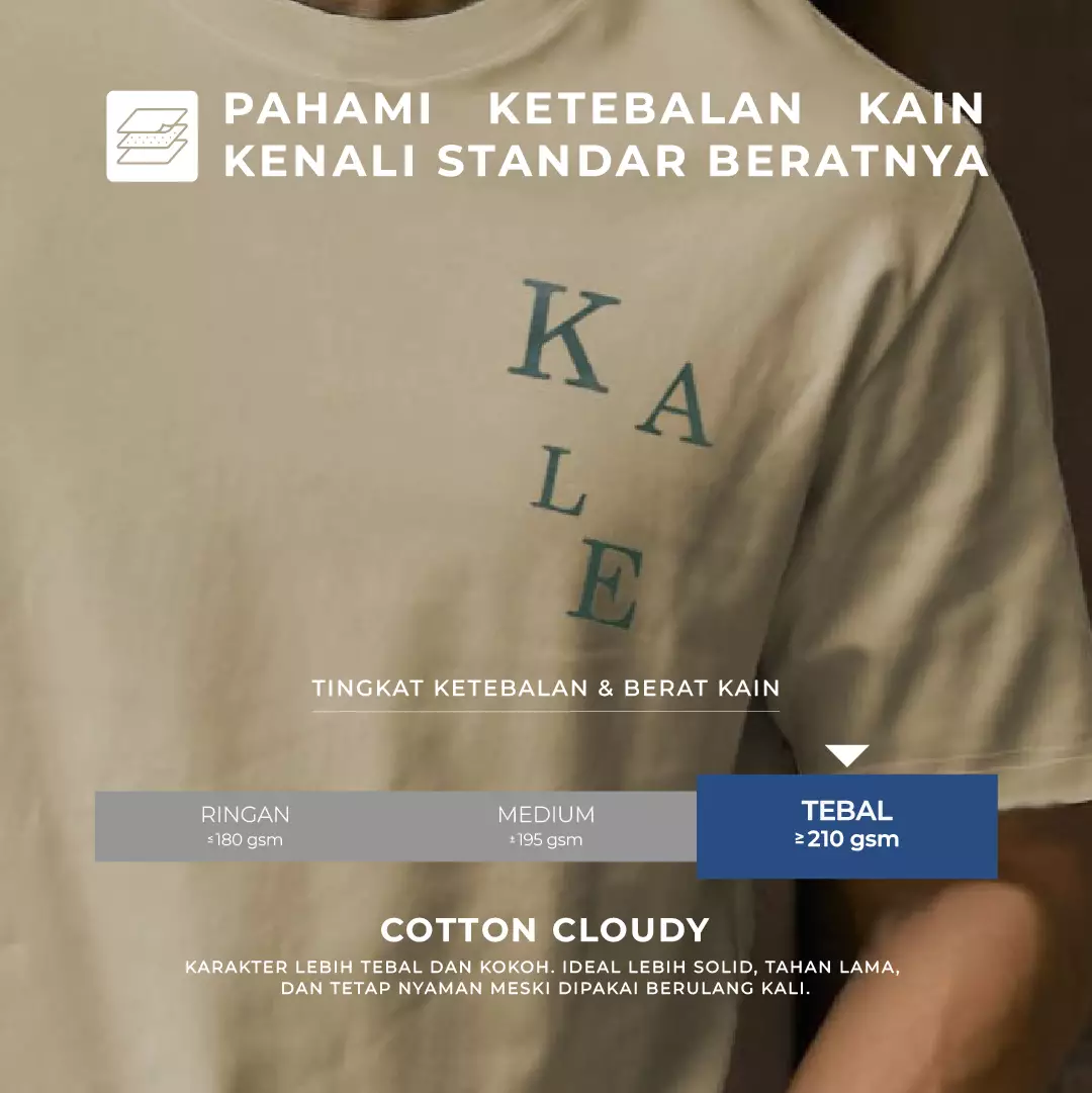Kale Kai Beige / Cotton Cloudy / Kaos Boxy Fit / Kaos Korea / Atasan Kaos Pria / Kaos Basic Pria