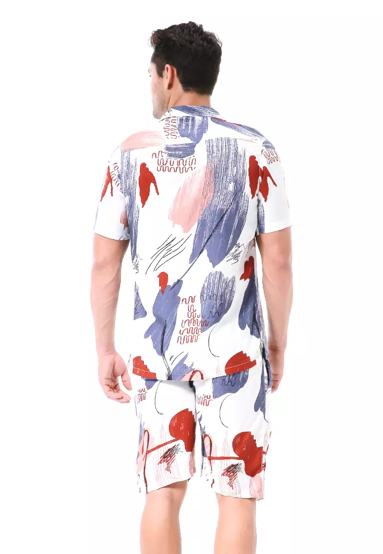 Deon Piyama Pria Spencer Motive Kemeja One Set Lengan Pendek Material Rayon ORIGINAL - Multicolor