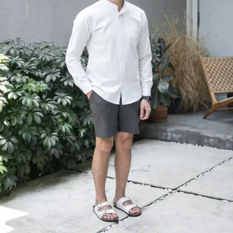 Cogen Sendal Kulit Pria Sandal Birken Vintage - Opera White