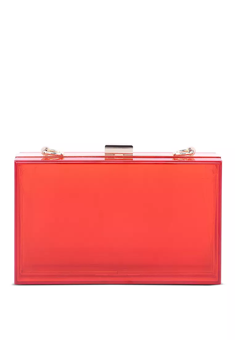Red shiny clutch bag online