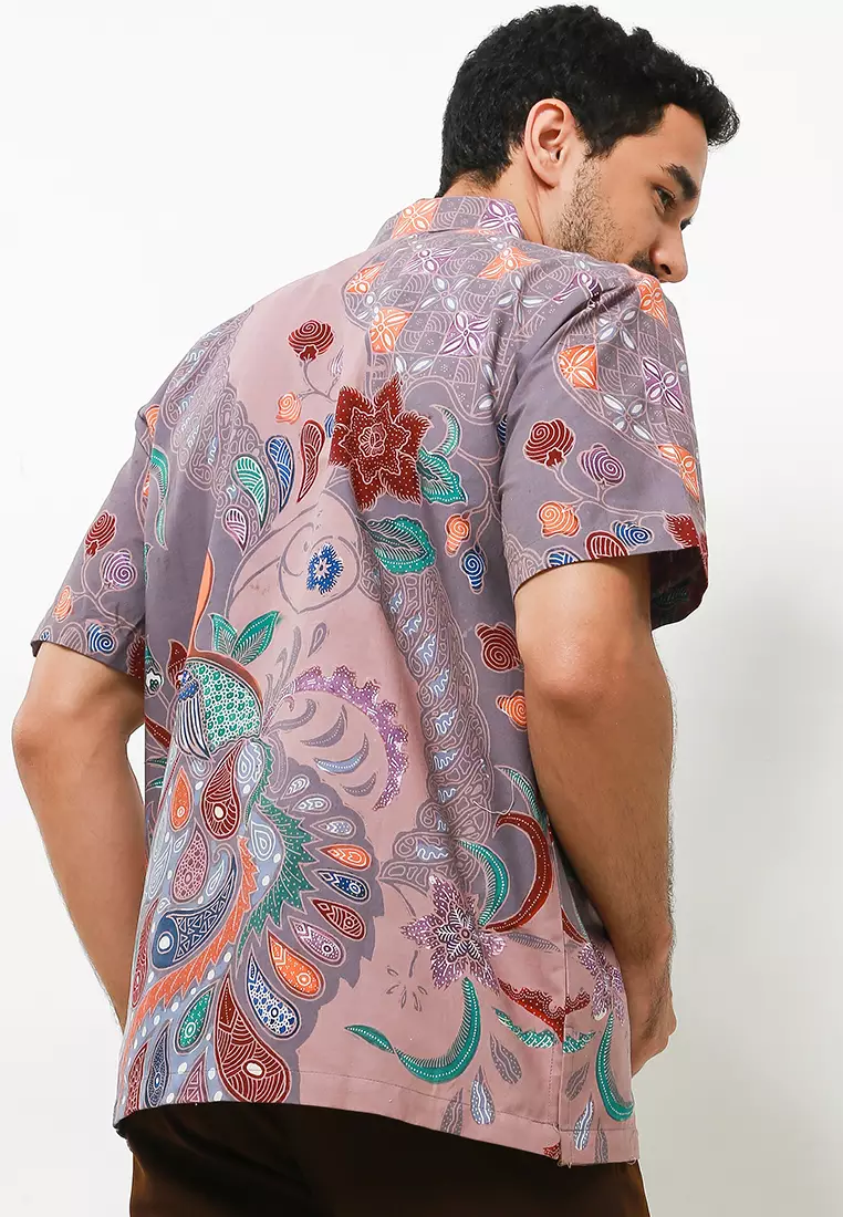 Numatya Kemeja Batik Tulis Premium Pria Casual Modern Lengan Pendek