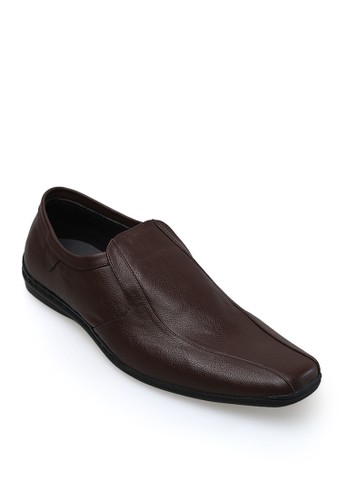 Brown Faux Leather Slip-On
