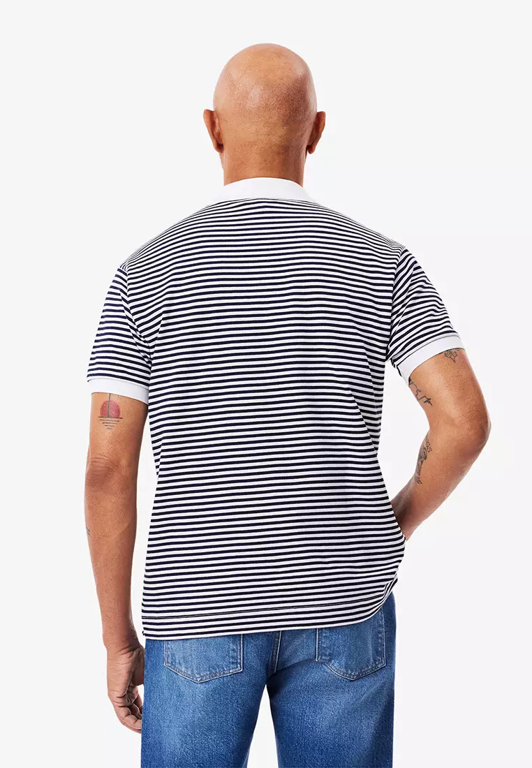 Classic Fit L.12.12 Striped Petit Piqué Polo Shirt