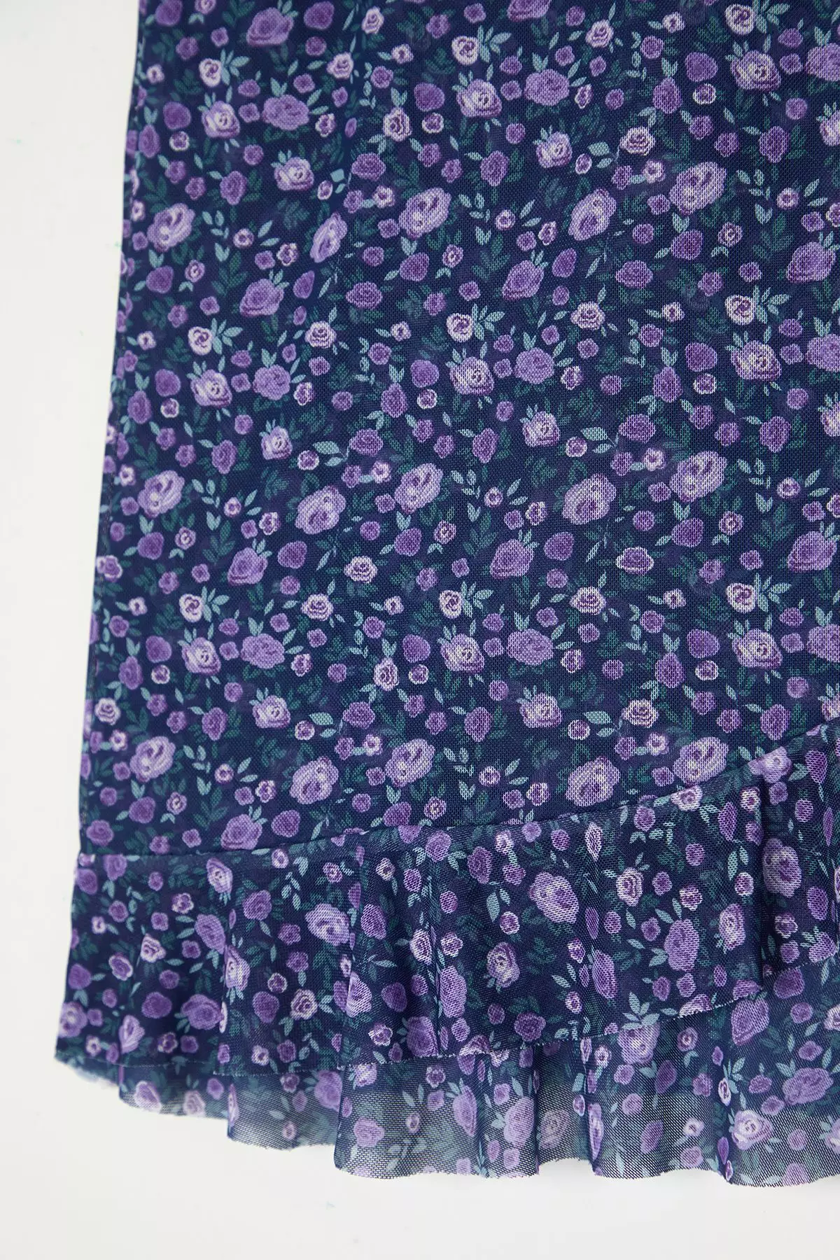 Frilled Mini Tulle Knit Plus Size Skirt