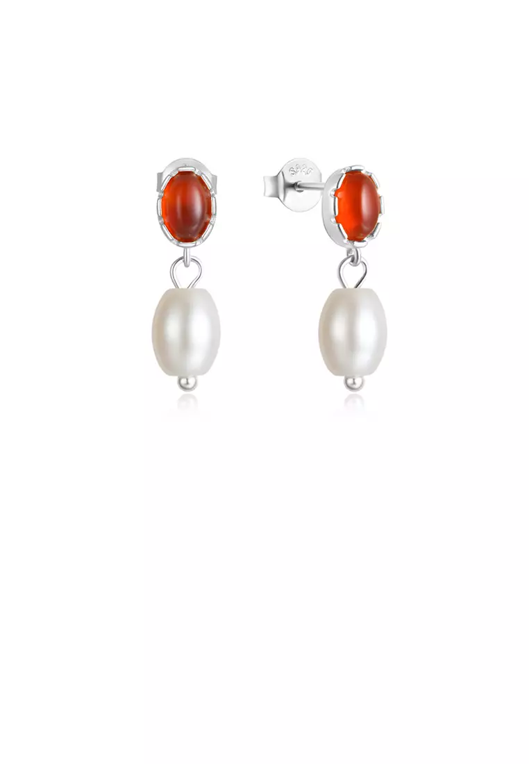 Red sterling cheap silver earrings