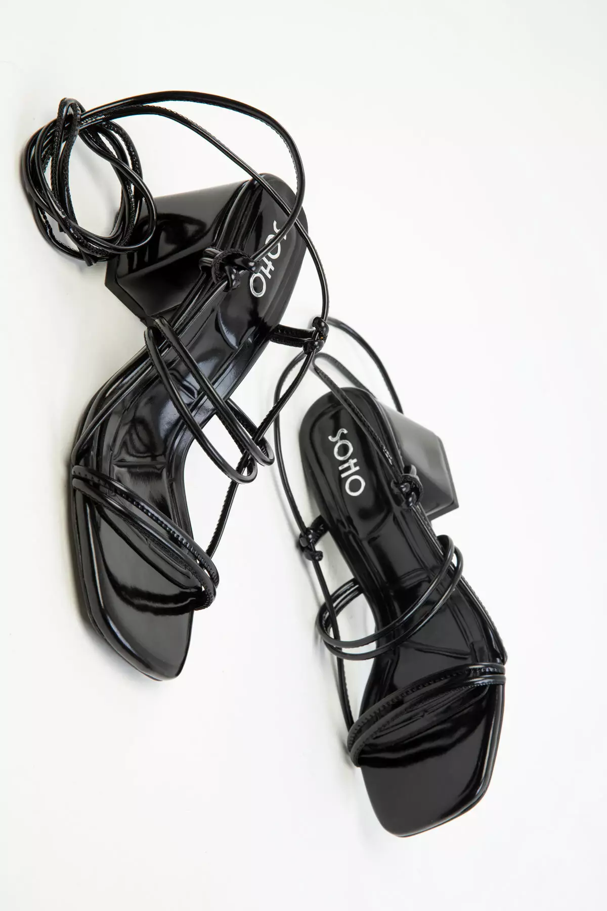 Black Patent Leather Women's Classic Heeled Shoes 20281