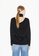 SISLEY black Oversized fit sweater with porthole 1B697AAC042AE0GS_2