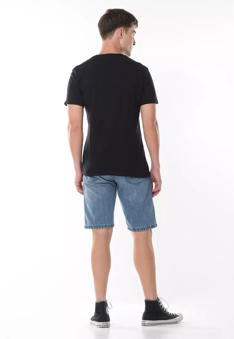 Plain Logo T-Shirt for Men in Black Color