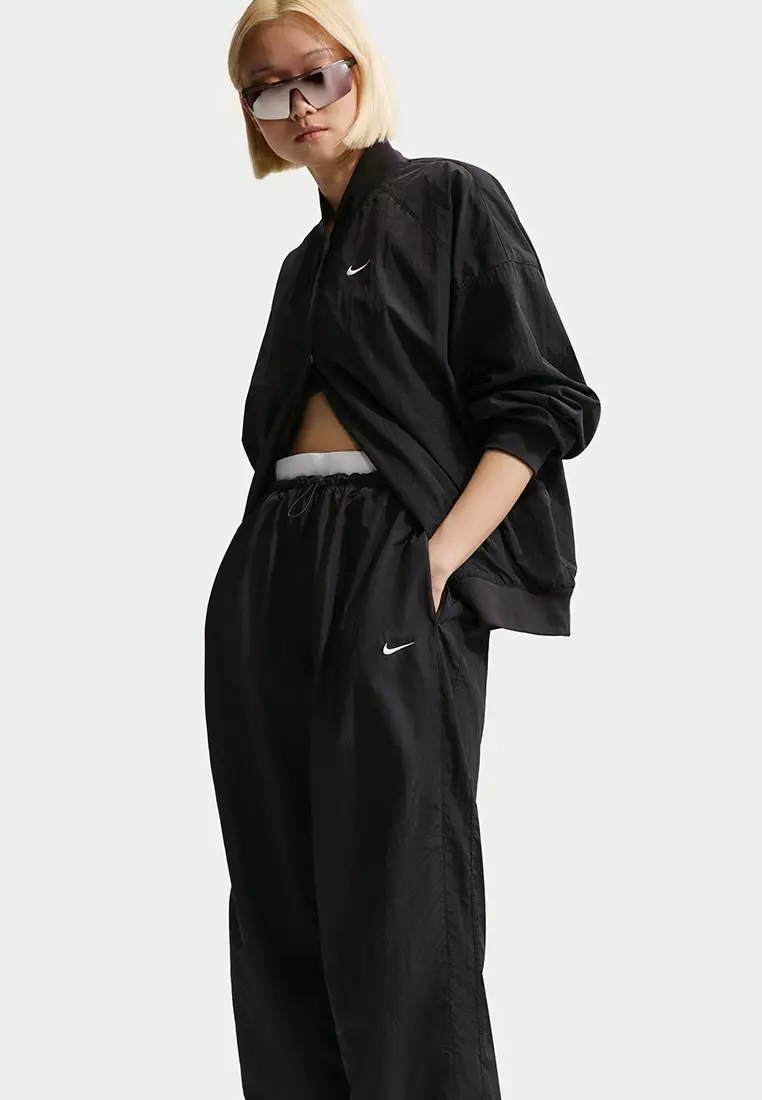 Sportswear Loose High-Waisted Parachute Trousers