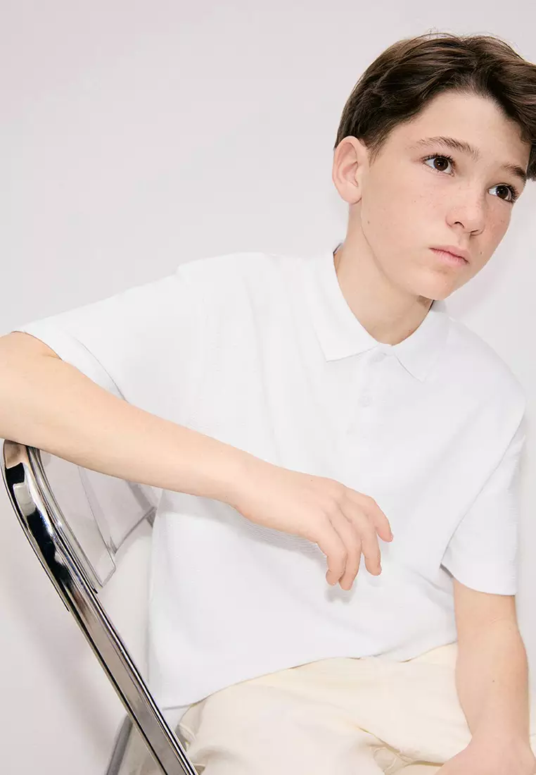 Ribbed Cotton Polo Shirt