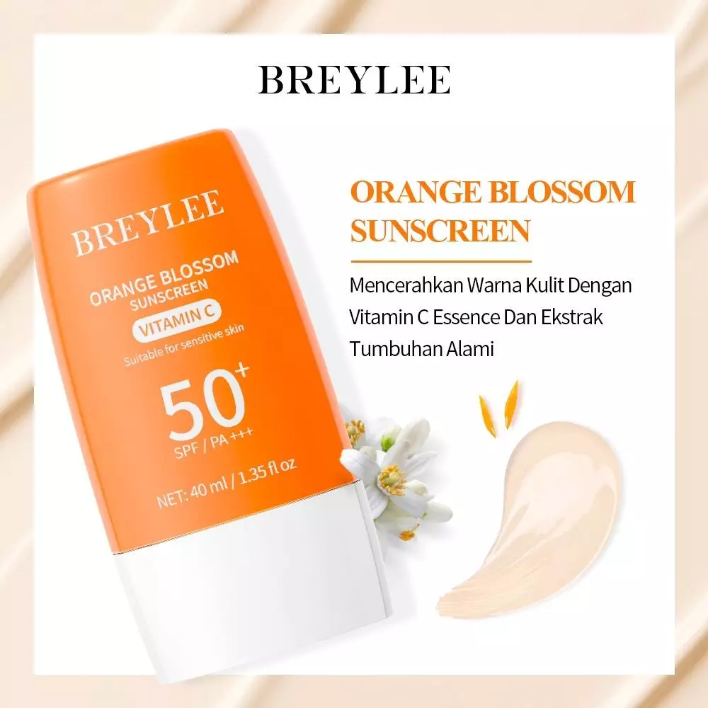 BREYLEE Orange Blossom Sunscreen - Krim Pelindung Wajah (40ml)