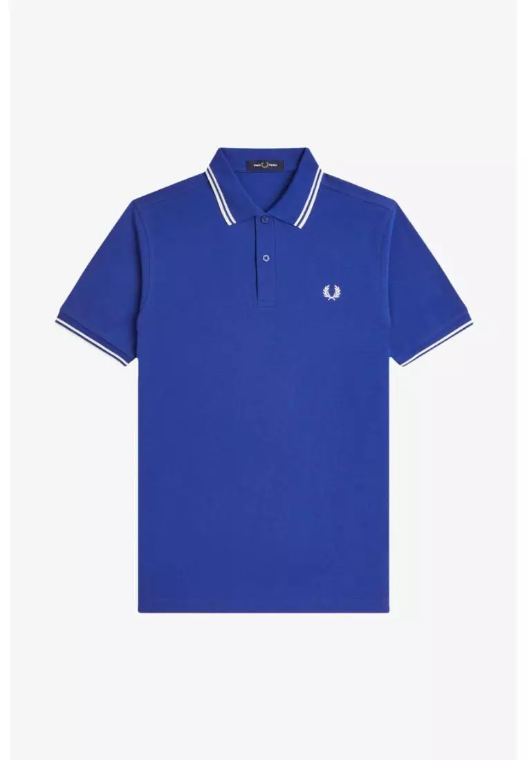 Fred Perry M3600 Twin Tipped Fred Perry Shirt (Soho Eclipse / Snow White)