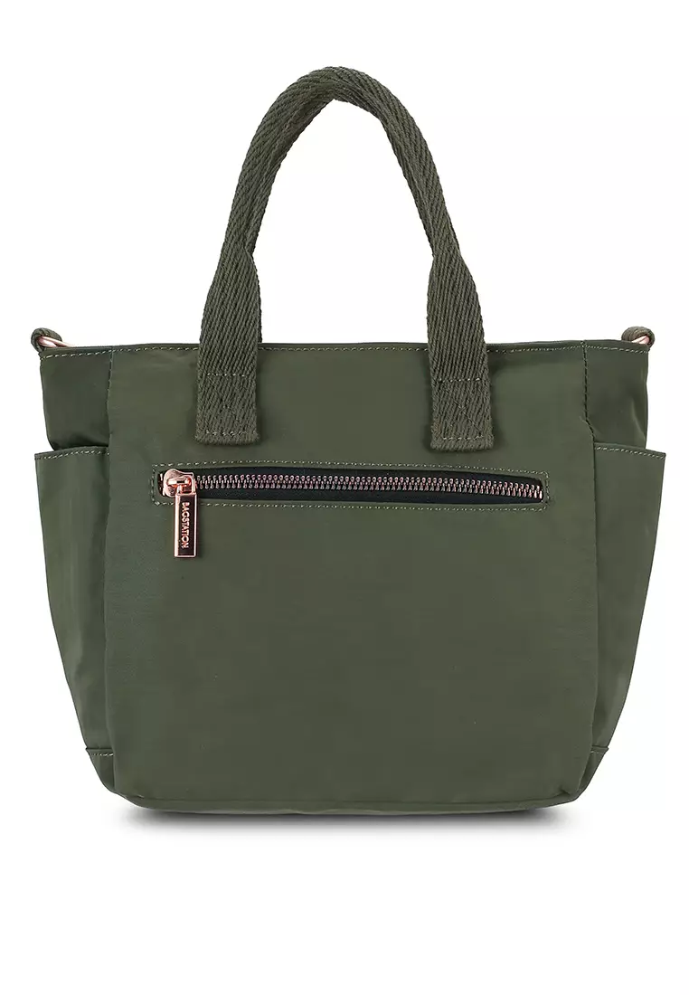 Rose Gold Series Crinkle Nylon Convertible Top Handle Bag