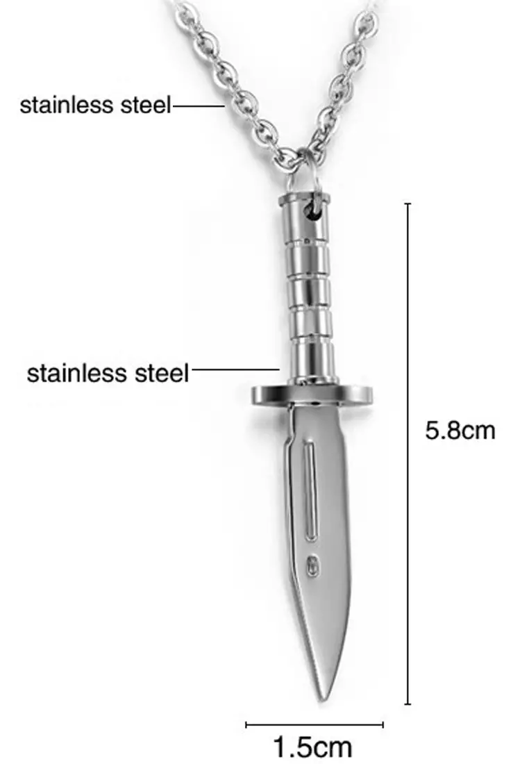 銀色匕首吊墜項鍊