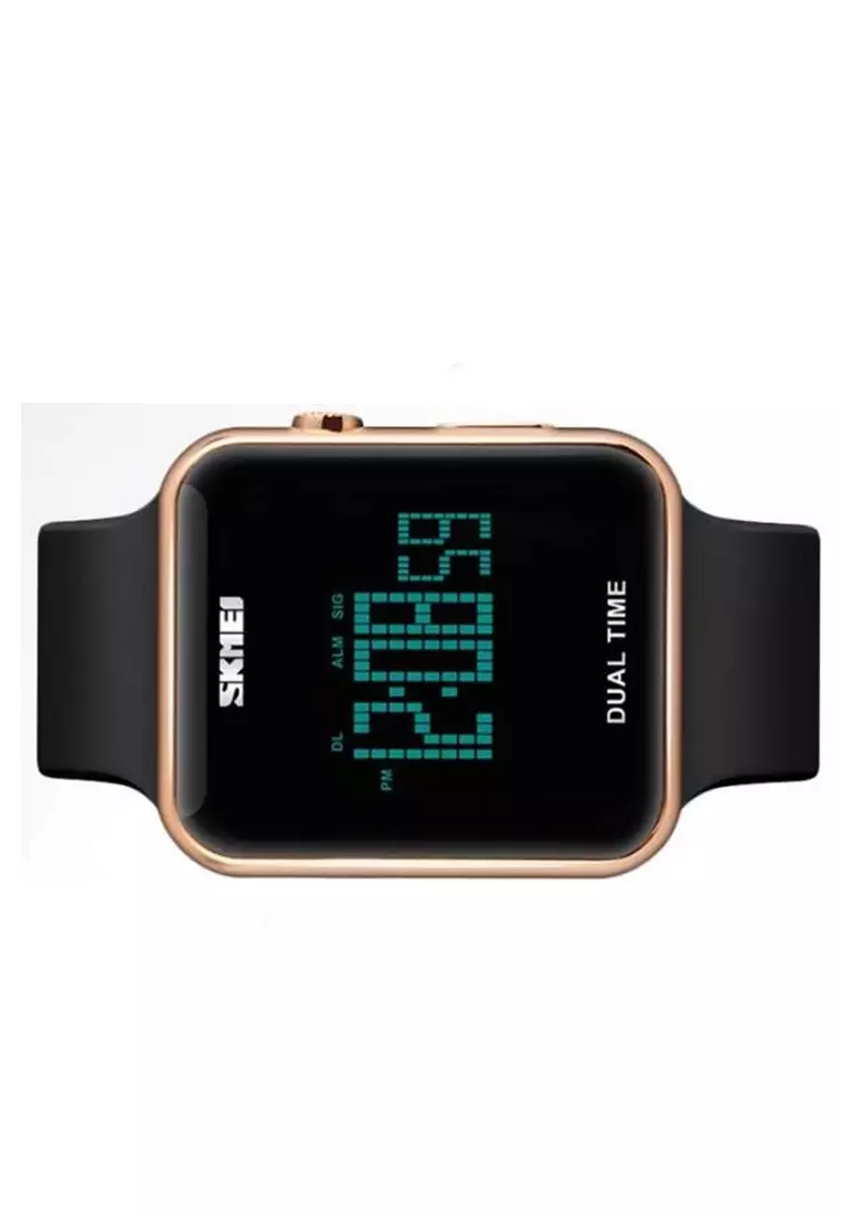 Jam Tangan Casual Digital Pria Waterproof 50m Strap Tali Material Karet DN65 ORIGINAL